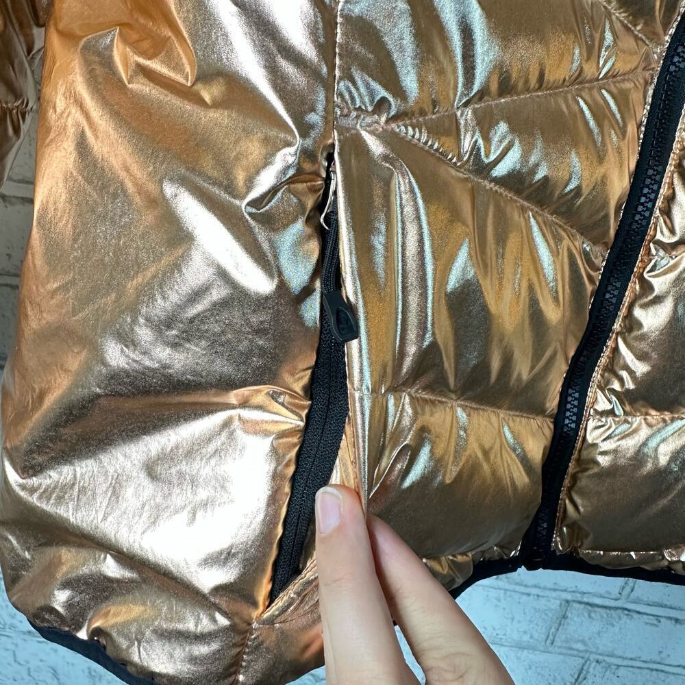 Spyder Coat Alyce Puffer Jacket Thermaweb Metallic Hooded Outdoor Rose Gold L - Picture 7 of 13